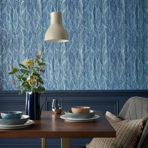 Tapet, Bramble, Blue Dusk Luxury Bead, 1838 Wallcoverings, 5.3mp / rola Cumpărături sigure
