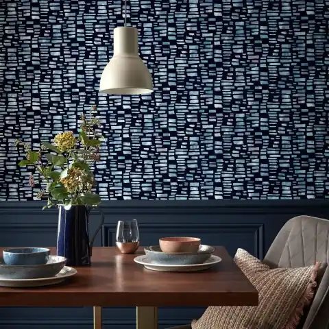 Tapet, Fusion, Blue Dusk Luxury Flock, 1838 Wallcoverings, 5.3mp / rola Cumpărături sigure