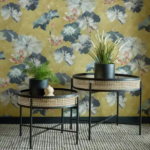 Tapet, Water Lilies, Honey Yellow Luxury Floral, 1838 Wallcoverings, 5.3mp / rola Cel mai vândut