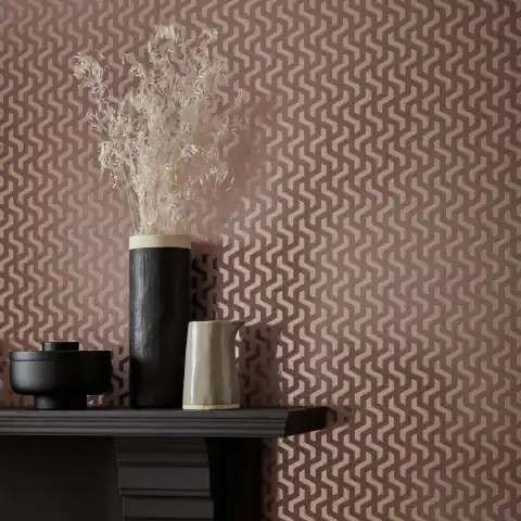 Premium Tapet, metalizat Rattan, Rose Gold Luxury Foil, 1838 Wallcoverings, 5.3mp / rola