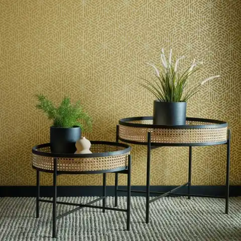 Tapet, Willow, Honey Yellow Luxury Geometric, 1838 Wallcoverings, 5.3mp / rola Ofertă exclusivă