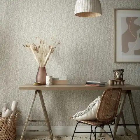 Vezi acum Tapet, Willow, Barley Neutral Luxury Geometric, 1838 Wallcoverings, 5.3mp / rola
