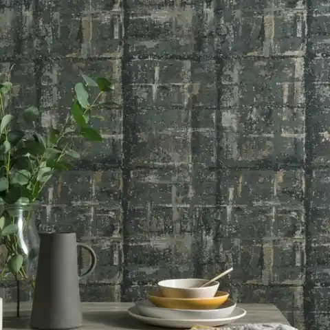 Tapet, Patina, Jet Black Luxury Textured, 1838 Wallcoverings, 5.3mp / rola Reducere specială