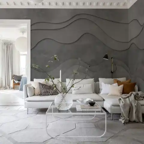 Bestseller Fototapet, 3D Wave, Grey, Rebel Walls