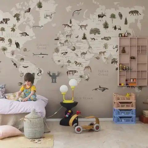 Fototapet, Animal World, Pastel Pink, Rebel Walls Reducere extra