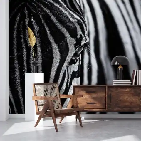 Ofertă de sezon Fototapet, Close Up Zebra, Rebel Walls