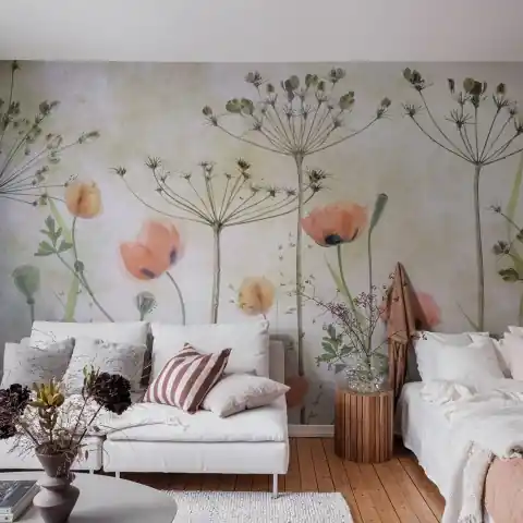 Fototapet, Poppy Meadow, Rebel Walls Livrare rapidă