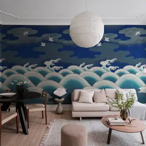 Fototapet, Waves of Happiness, Blue, Rebel Walls Livrare expres