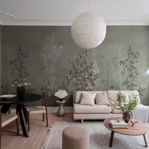 Fototapet, Chinoiserie Haze Green, Rebel Walls Comandă acum