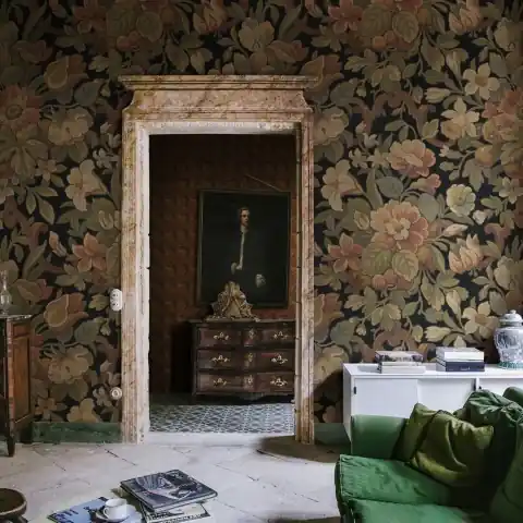 Premium Fototapet, Vintage Flora, Ebony, Rebel Walls
