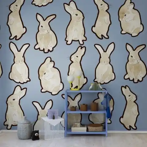 Cel mai vândut Fototapet, Year of the Bunny, Blue, Rebel Walls