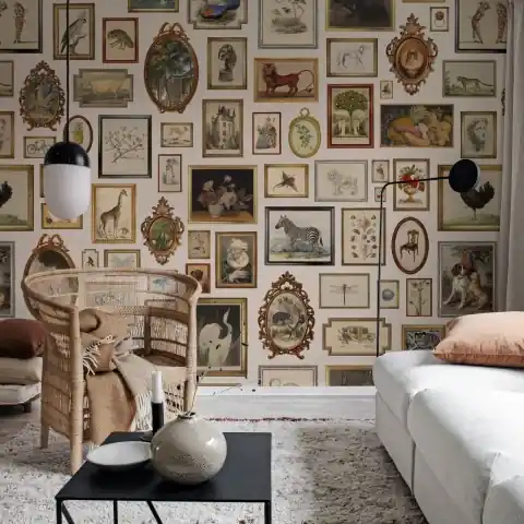 Fototapet, Vintage Frames, Beige, Rebel Walls Ofertă limitată
