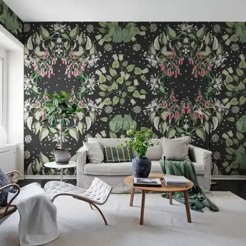Fototapet, Lotus, Black, Rebel Walls Calitate înaltă