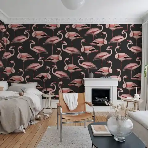 Livrare expres Fototapet, Flamingos, Liquorice, Rebel Walls