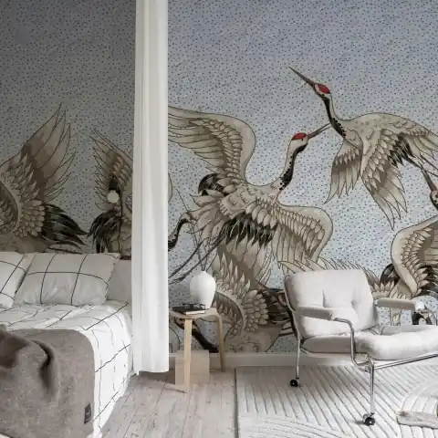 Fototapet, Crain Birds, Light Blue, Rebel Walls Comandă acum