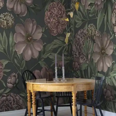 Ultima șansă Fototapet, Peony Delight, Midnight, Rebel Walls