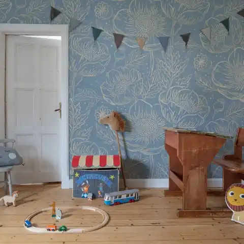 Noutate Fototapet, Golden Poppy, Baby Blue, Rebel Walls
