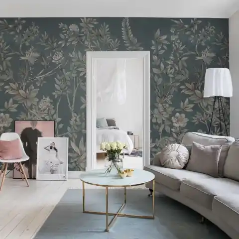 Discount Fototapet, Silk Floral, Petrol, Rebel Walls