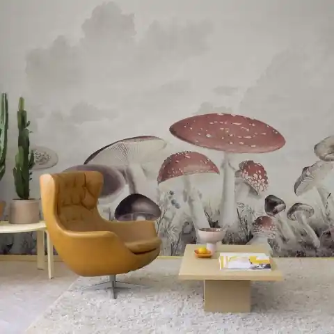Calitate înaltă Fototapet, Mushrooms, Vintage, Rebel Walls
