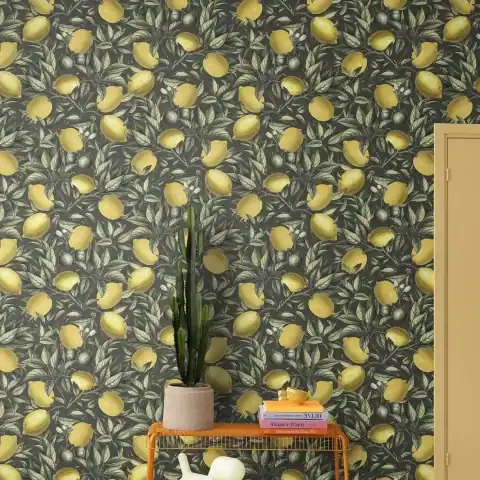Fototapet, Lemon Tree, Dark Green, Rebel Walls Plată sigură