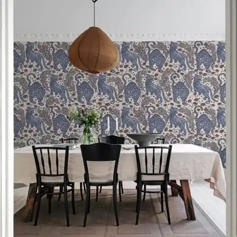 Fototapet, Bold Tigers, Blue, Rebel Walls Livrare rapidă
