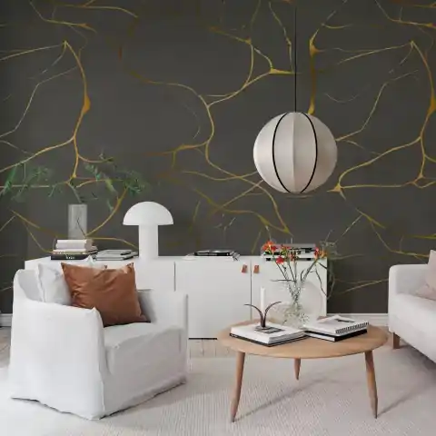 Ofertă specială Fototapet, Gold Swirl, Dark Gray, Rebel Walls