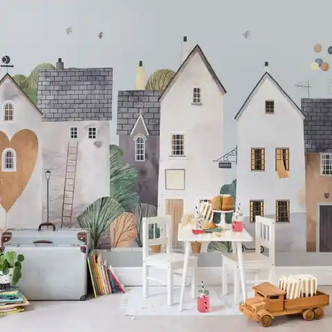 Ofertă de sezon Fototapet, Cute Village, Pastel, Rebel Walls
