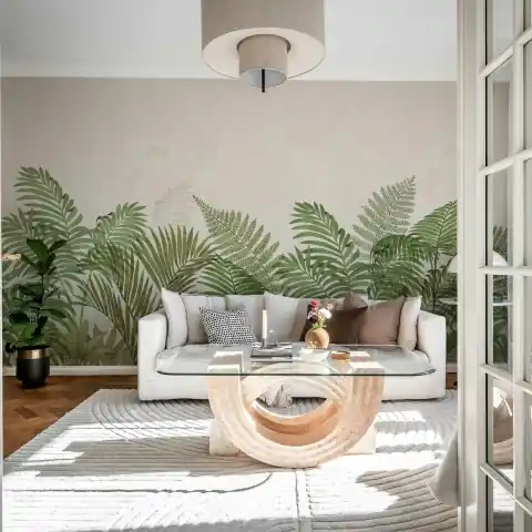 Fototapet, Tropical Serenity, Green, Rebel Walls Cel mai vândut