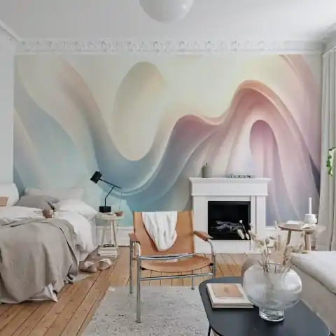 Fototapet, Soft Waves, Pastel, Rebel Walls Premium