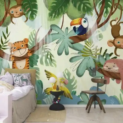 Fototapet, Jungle Buddies, Green, Rebel Walls Reducere