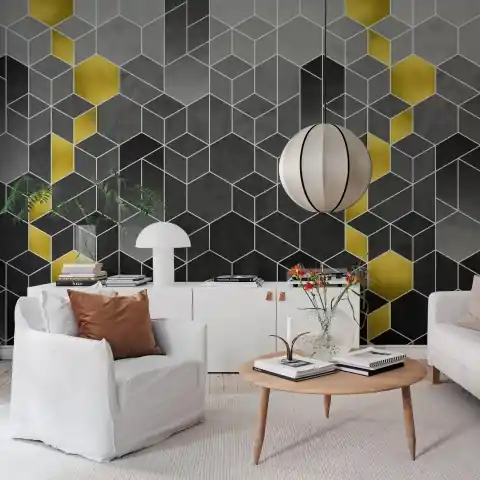 Fototapet, Gradient Geometry, Graphite, Rebel Walls Doar azi