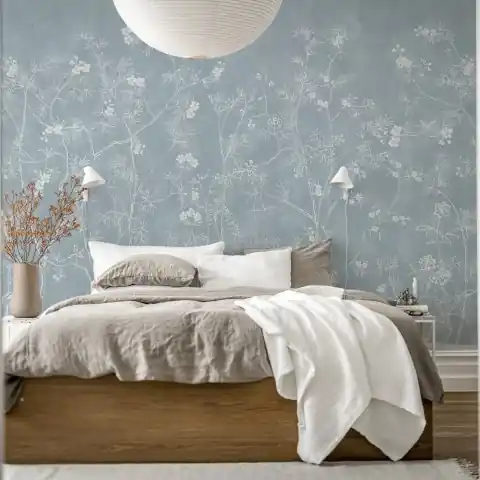 Premium Fototapet, Soft Chinoiserie, Baby Blue, Rebel Walls