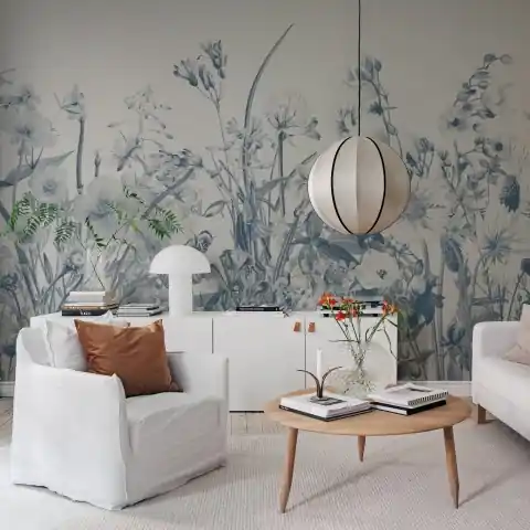 Fototapet, Soft Meadow, Blue, Rebel Walls Bestseller
