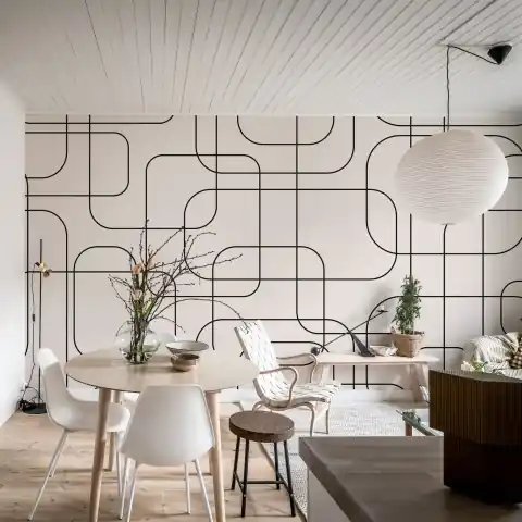Vezi acum Fototapet, Graphic Lines, Beige, Rebel Walls