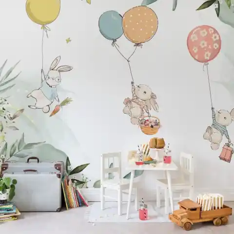Fototapet, Baloon Adventure, Pastel, Rebel Walls Cel mai vândut