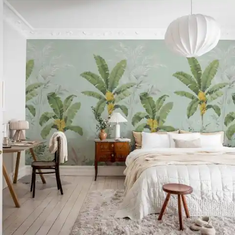 Ofertă exclusivă Fototapet, Banana Tree Jungle, Light Blue, Rebel Walls
