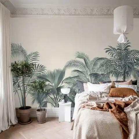 Fototapet, Retro Jungle, Turquoise, Rebel Walls Ofertă specială
