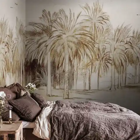 Reducere de preț Fototapet, Ocean Palms, Beige, Rebel Walls