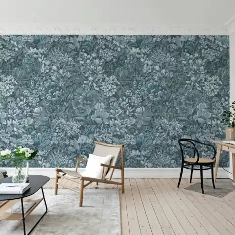 Vezi acum Fototapet, Floral Garden, Blue, Rebel Walls