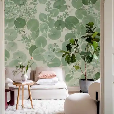 Fototapet, Water Lilies, Light Green, Rebel Walls Reducere