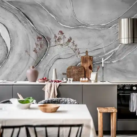 Discount Fototapet, Watercolor Flow, Gray, Rebel Walls