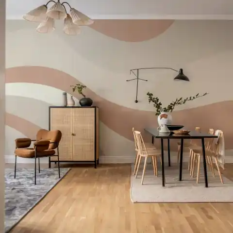 Fototapet, Smooth Waves, Beige, Rebel Walls Ofertă