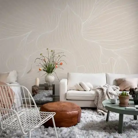 Ieftin Fototapet, Plantain Lilies, Warm Beige, Rebel Walls