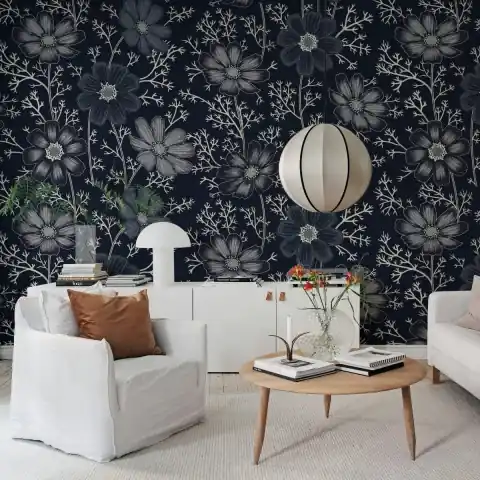 Fototapet, Grand Flowers, Blue, Rebel Walls Premium
