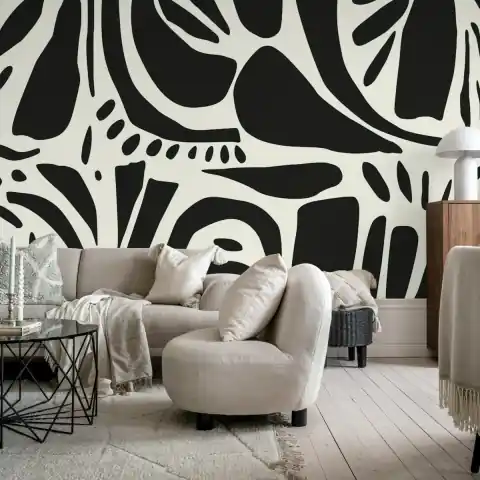 Livrare expres Fototapet, Abstract Forms, Black & White, Rebel Walls